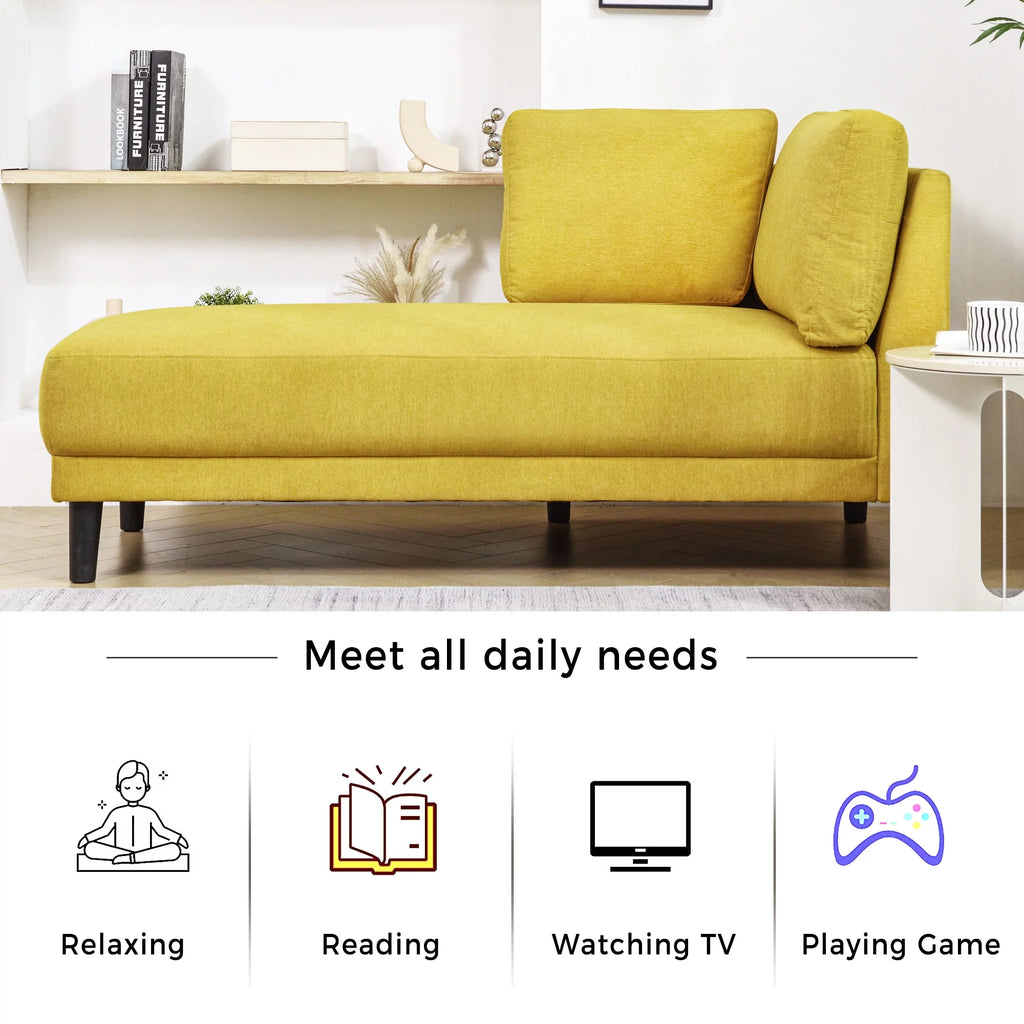 Yellow Chaise Lounge Chairs with Arms X551644