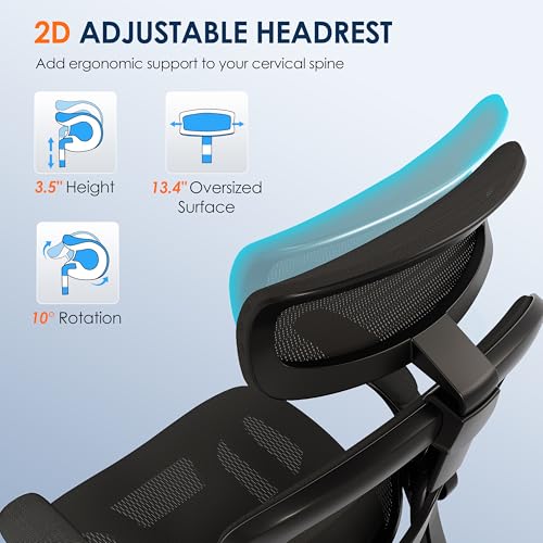 Ergonomic Mesh Office Chair with Flip-Up Armrest and Adjustable Headrest V311277