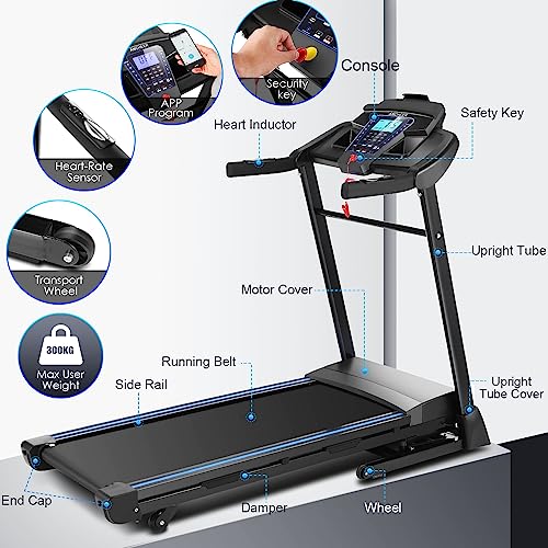Folding Treadmill with 15% Auto Incline and Bluetooth Speaker X420