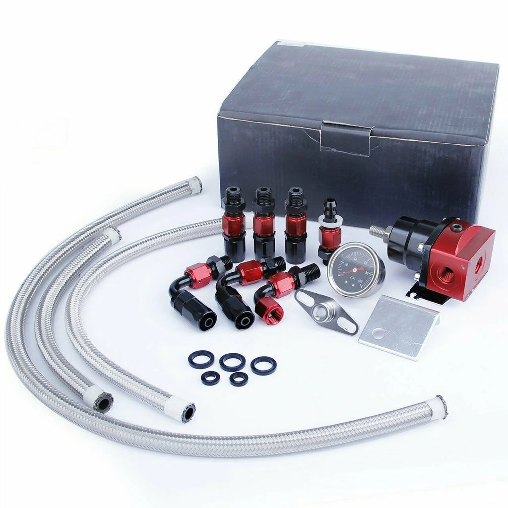 Fuel Pressure Regulator Kit with 0-100psi Gauge 6AN M95664