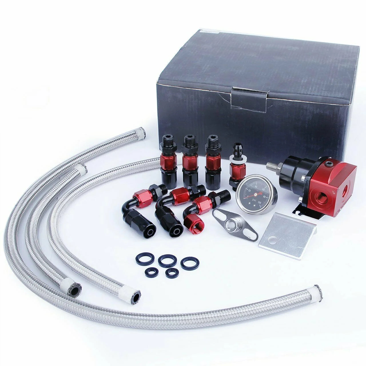 Fuel Pressure Regulator Kit with 0-100psi Gauge 6AN M95664
