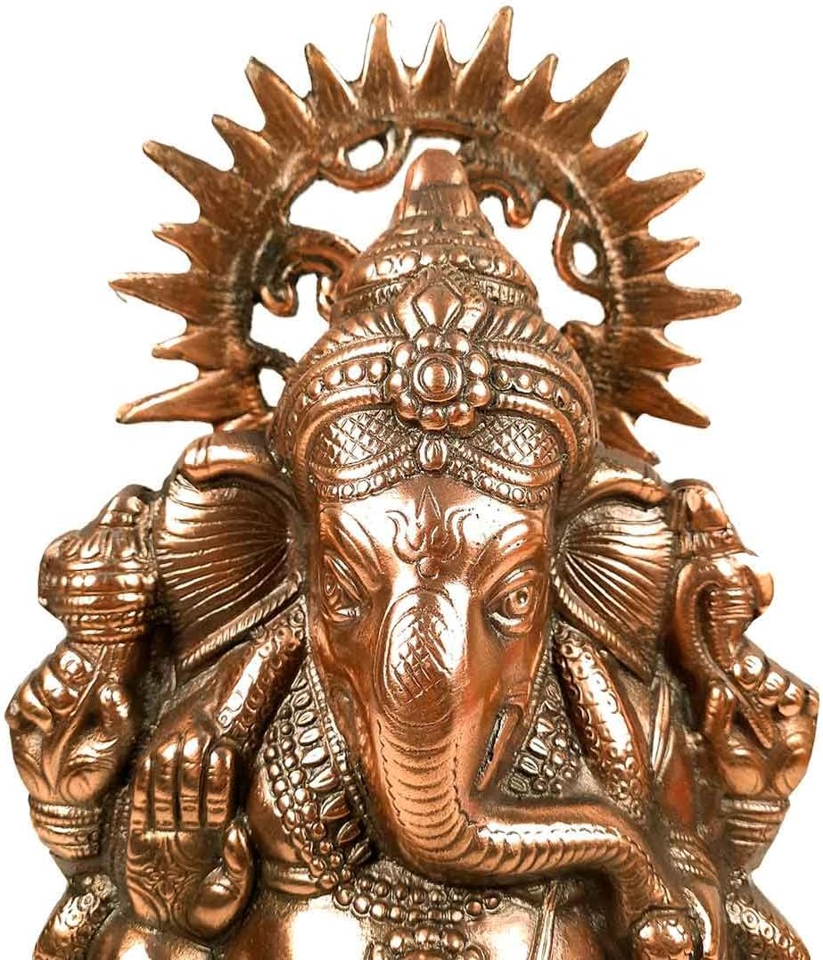 Lord Ganesha Statue Metal 15 Inch Bronze H766