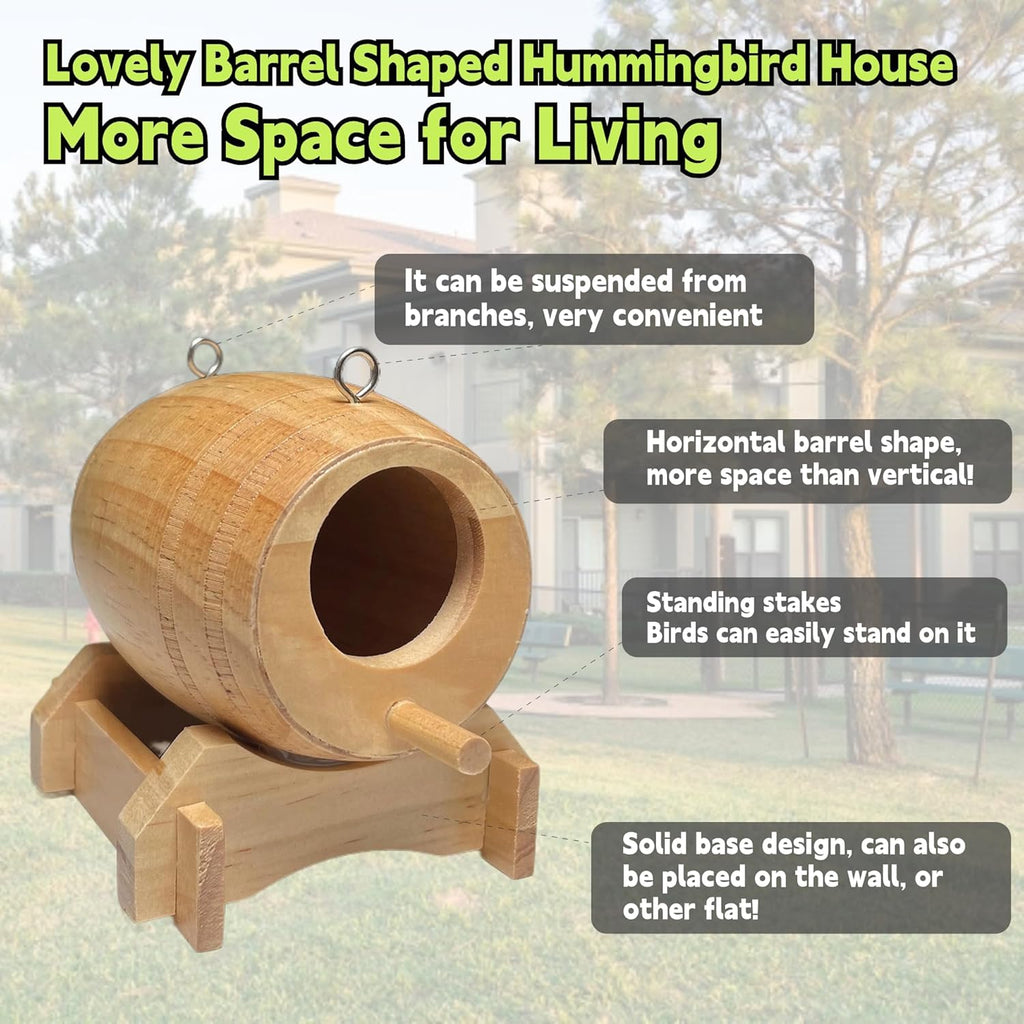 2 Pack Natural Wooden Hummingbird House X591