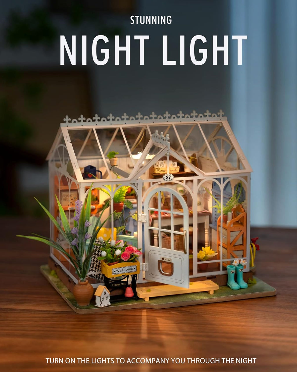 9.6" DIY Miniature Dollhouse Kit with LED X80637