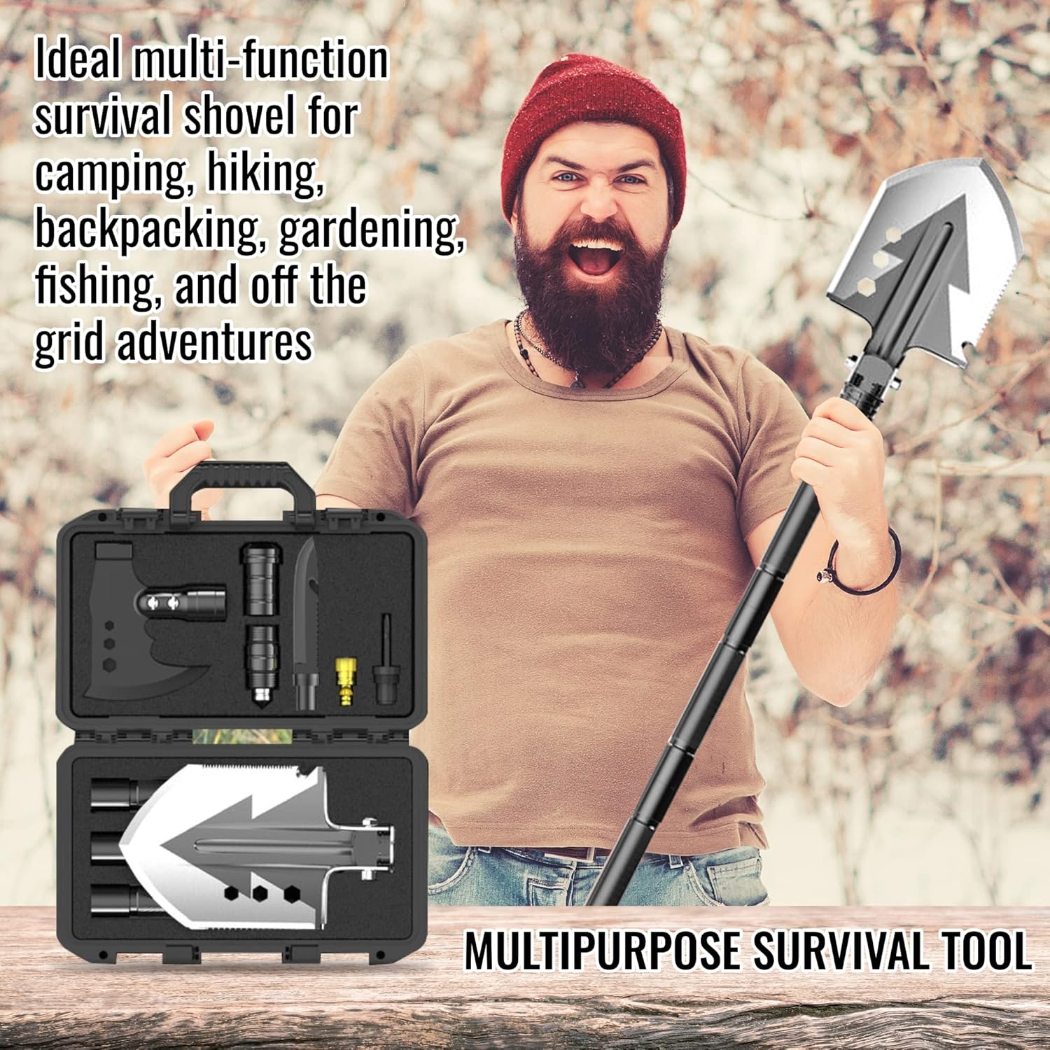8-Piece Camping Shovel and Multitool Set I723692