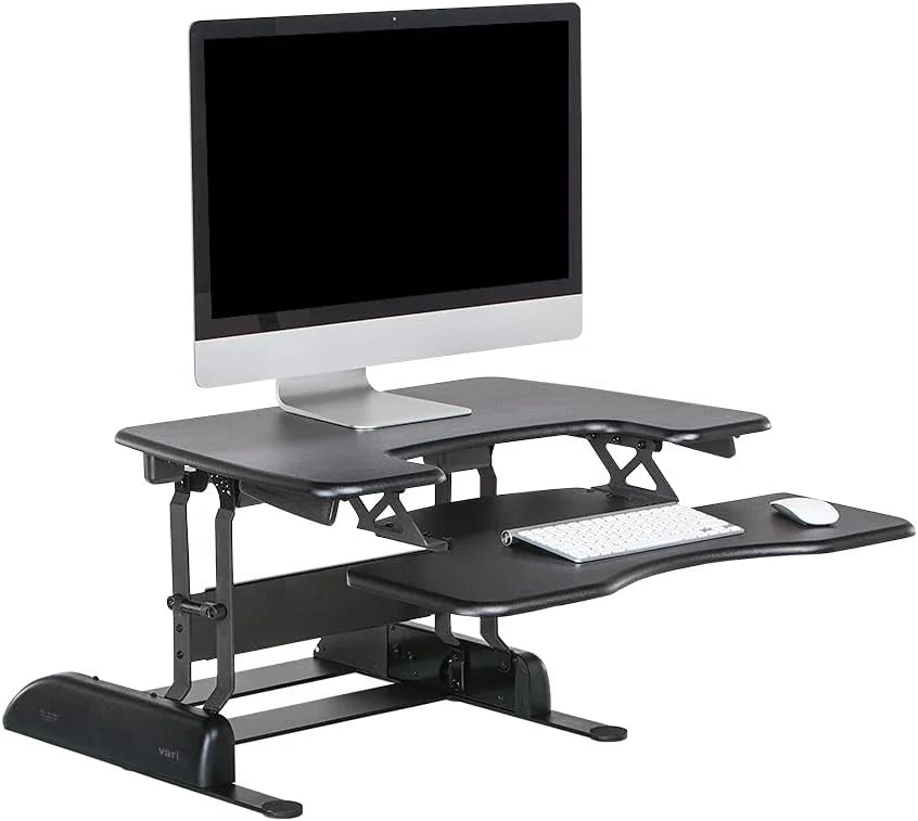 Black Two-Tier Height Adjustable Standing Desk Converter H73788