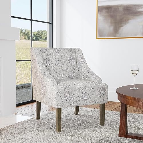 Velvet Swoop Arm Accent Chair Suri Blue T354