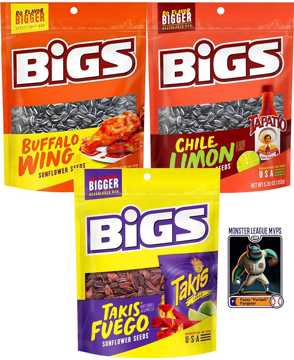 Sunflower Seeds Spicy Variety, 5.35 oz (Pack of 3) G689134