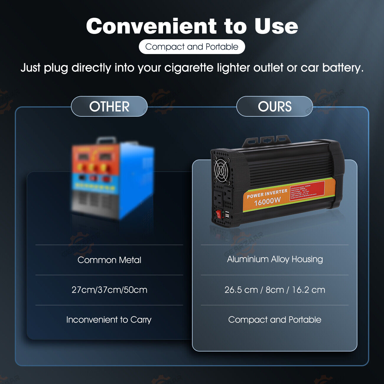 16000W Peak Pure Sine Wave Power Inverter DC 12V to AC 110/120V A37803