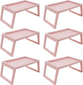 6 Pcs Pink Plastic Folding Breakfast Tray J8688