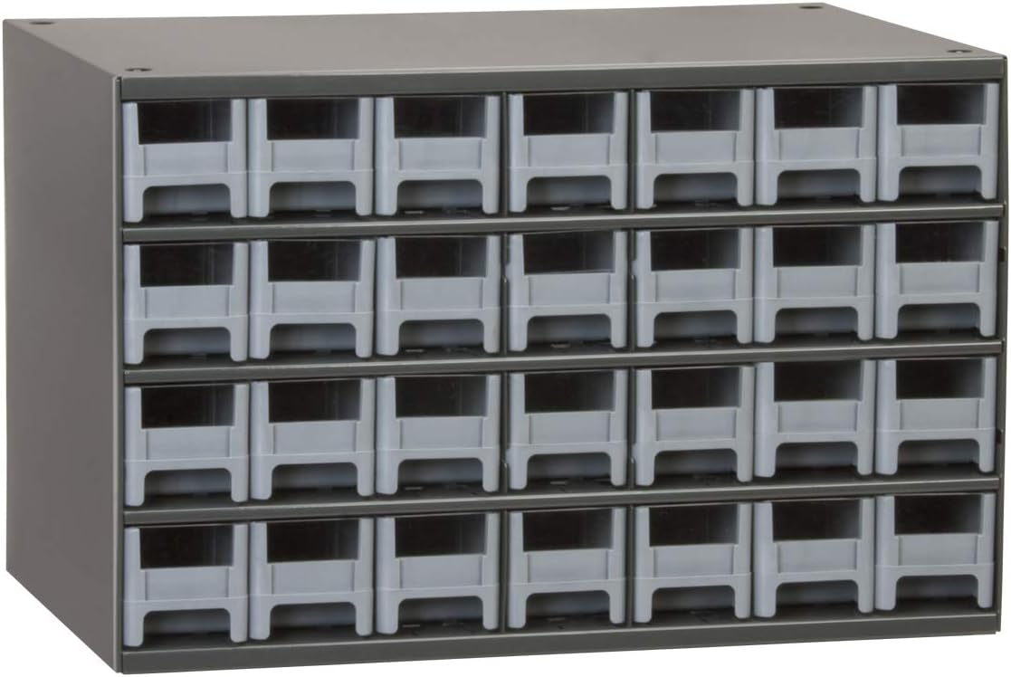 28-Drawer Steel Storage Cabinet, Gray Blue K774199