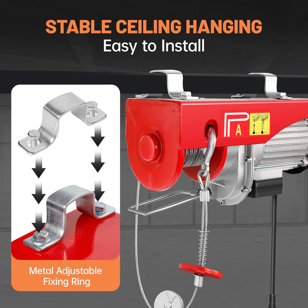 1320LBS Electric Hoist with Wireless Remote Control F412