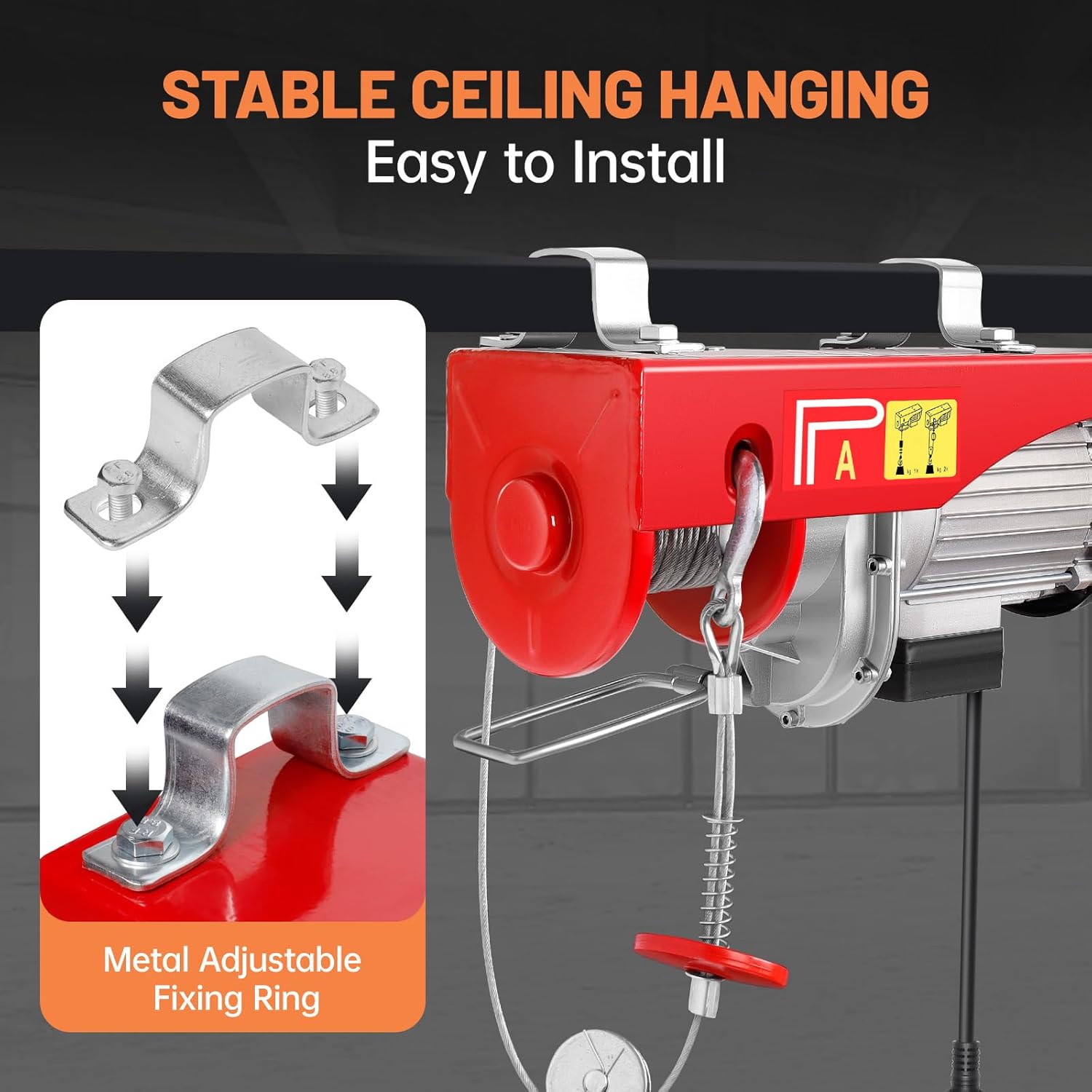 1320LBS Electric Hoist with Wireless Remote Control F412