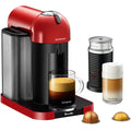Chrome Single-Serve Coffee & Espresso Machine and Black Milk Frother G169028