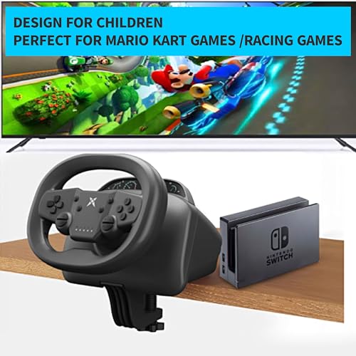270 Degree Wireless Gaming Steering Wheel with Dual-Vibration Motors (black) U8842