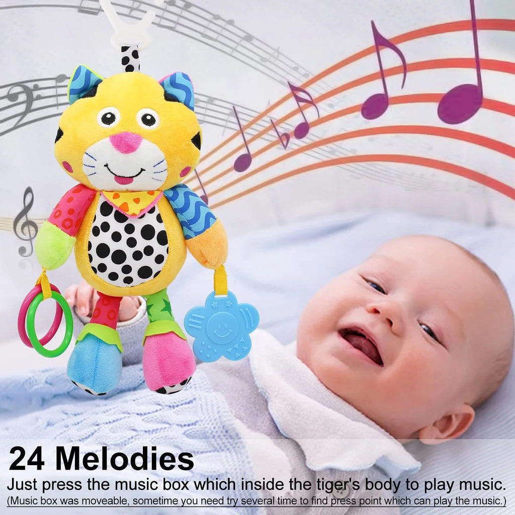 Infant Soft Plush Rattle Hanging Stroller Toy (Tiger) P6235