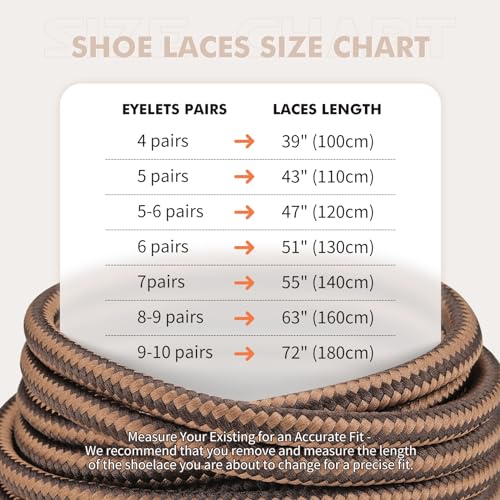 Round Shoelaces 2 Pairs Heavy Duty Work Boots Y860545