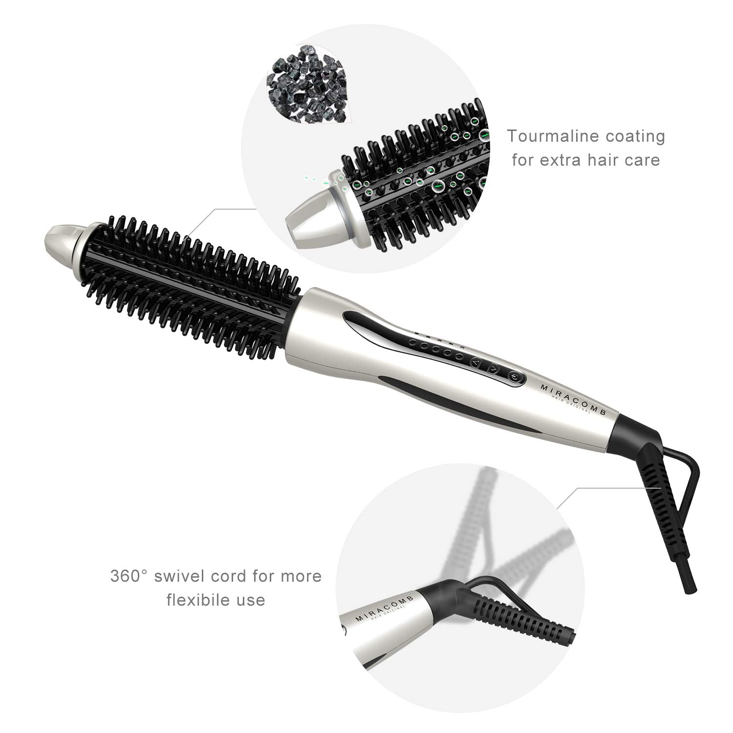 Ceramic Tourmaline Cool Touch Multi Styler with 5 Heat Adjustments 1 Inch Barrel Auto Shut Off, Pearl White J52548