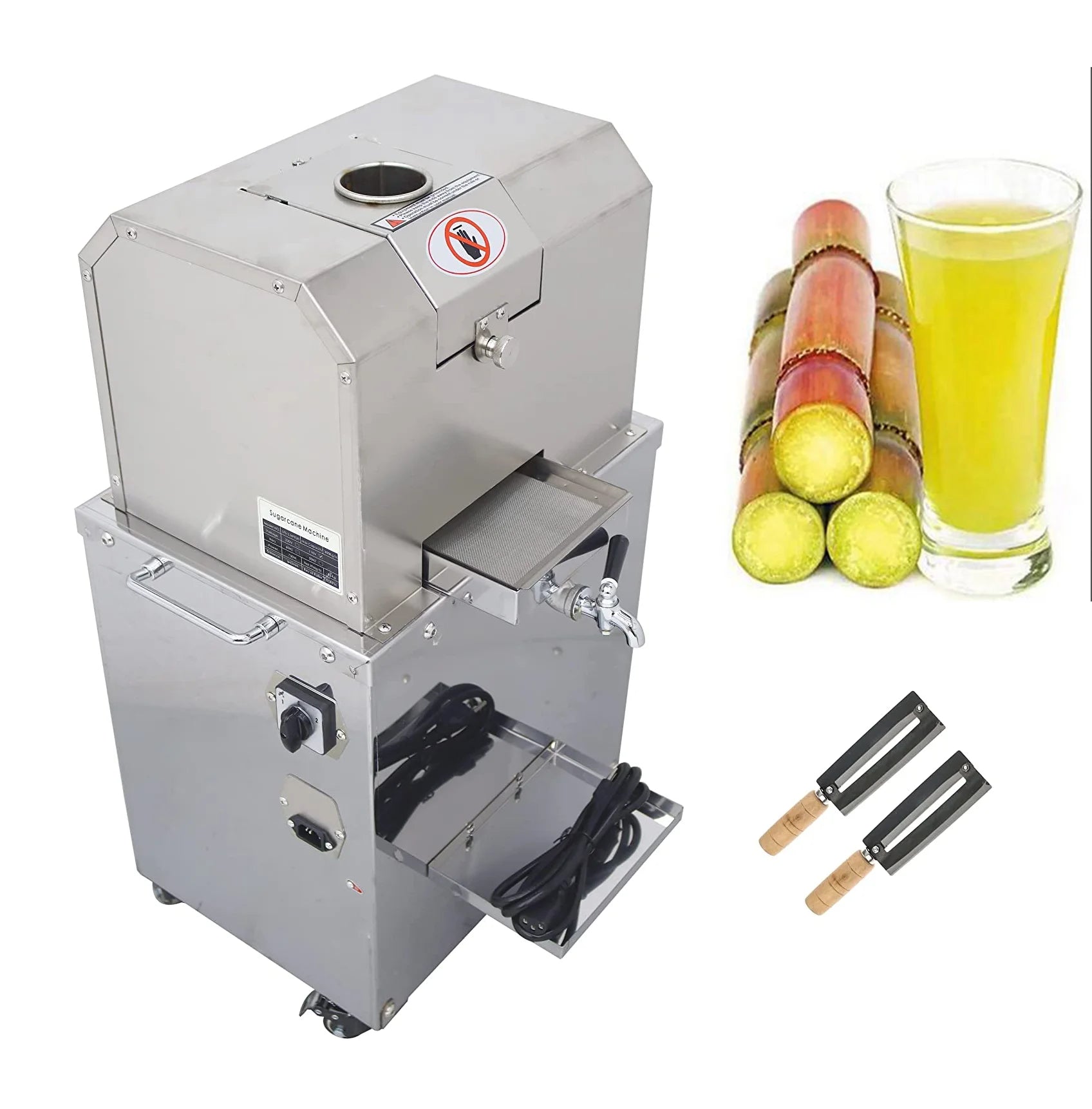 304 Stainless Steel Electric Sugar Cane Press Juicer 4 Rolls X9526
