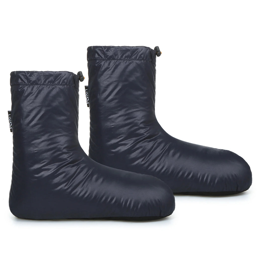 Winter Down Booties Socks Warm Soft Windproof Sleeping Slippers with Adjustable Drawstring Down Filled Boots with Storage Bag G122