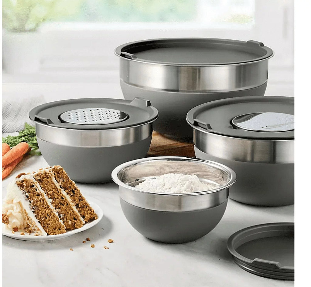 10-Piece Stainless Steel Mixing Bowls, Charcoal V786067