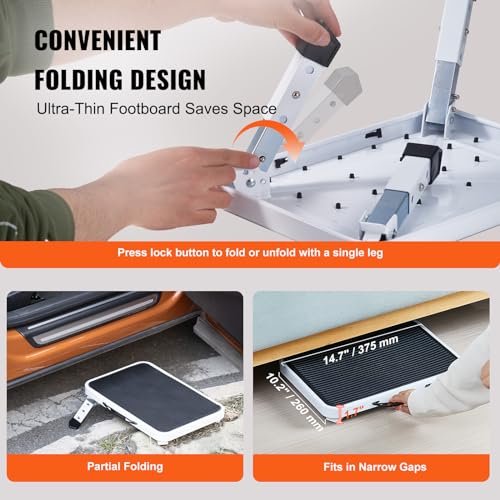 Folding Steel Step Stool 1-Step 330lbs Capacity 3 Adjustable Height N966