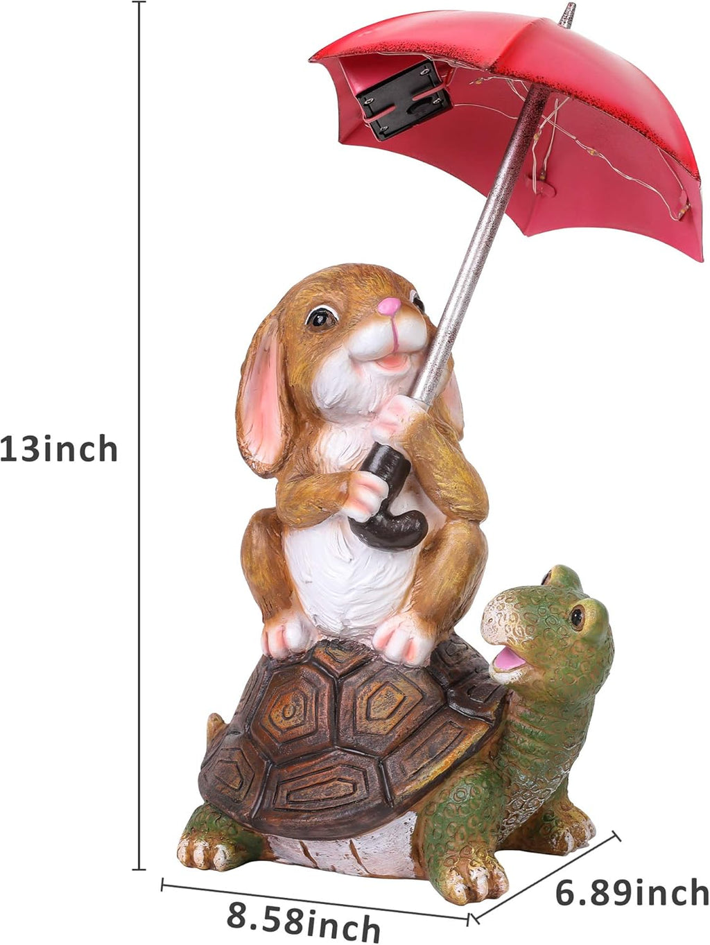 Solar Garden Statues Rabbit Turtle Garden Decor Figurine Lights J897