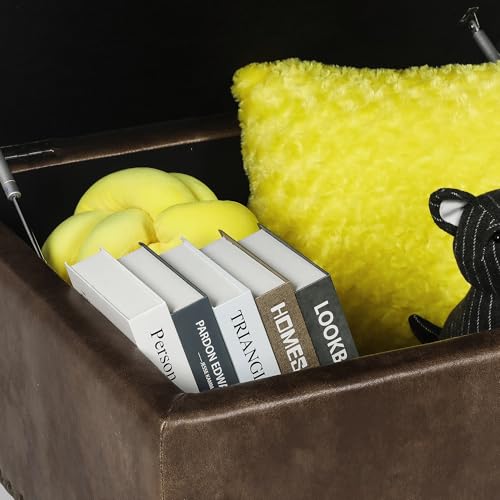 Dark Gray Fabric Storage Ottoman I293838