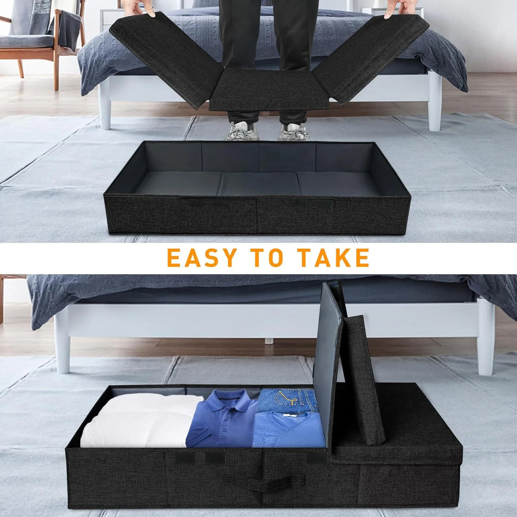 Black 3 Pack Underbed Storage Containers with Handles Q41409