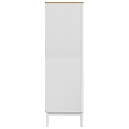 Brown Solid Wood Pine Wardrobe Closet with 1 Large Compartment and Doors X967