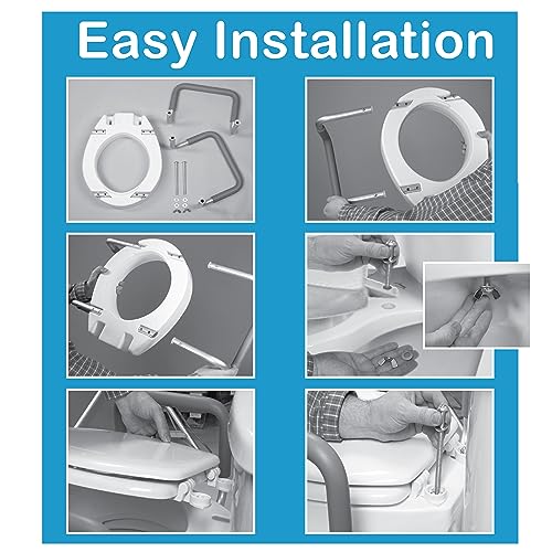 3.5 Inch Raised Toilet Seat with Arms White V7278