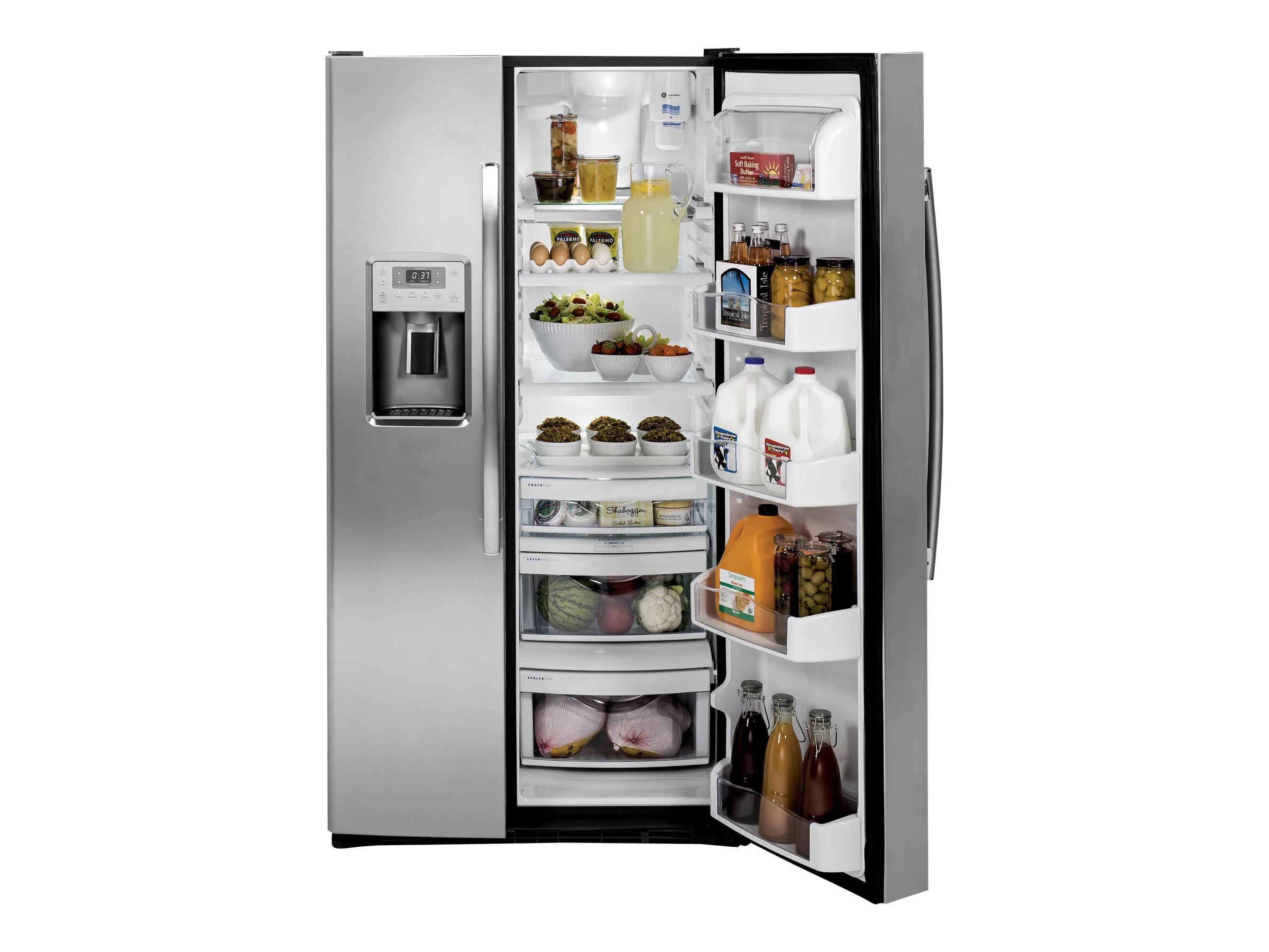 Side-by-side Refrigerator-freezer with Water and Ice Dispenser - 28.4 cu. ft - Stainless Steel H97391