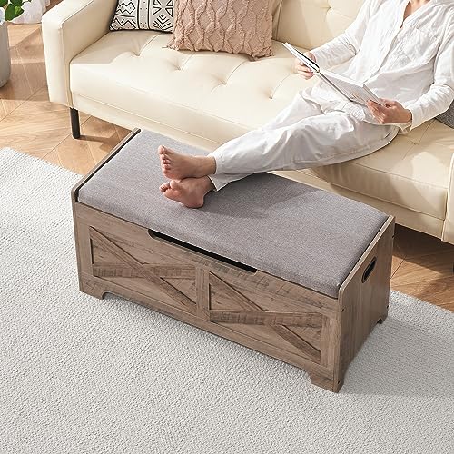 Storage Chest with Safety Hinge Wooden Shoe Bench Y567