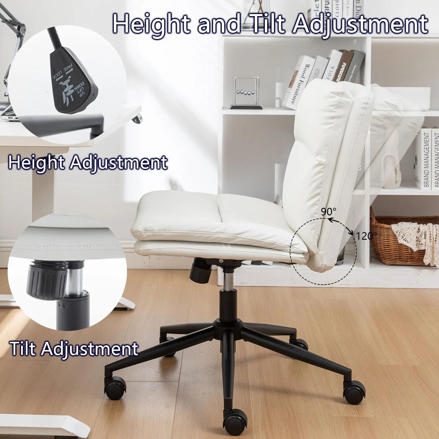 Black Base Criss Cross Chair with Wheels U5679