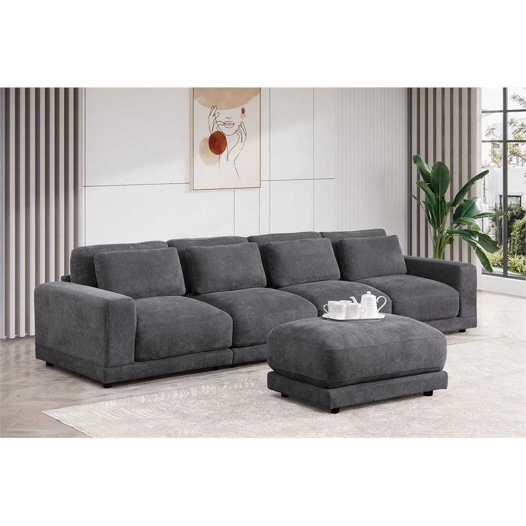 5-Piece Upholstered Fabric Modular Sofa in Dark Gray M164069