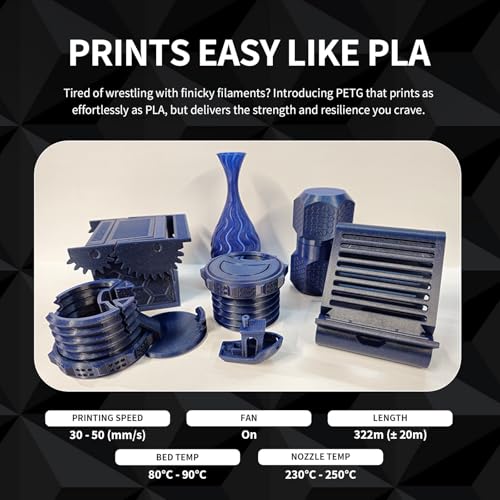 Black 1.75mm PETG Filament 1kg B8158