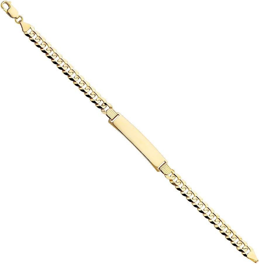 14k Yellow Gold Polished Cuban ID Bracelet 8.5" C963083