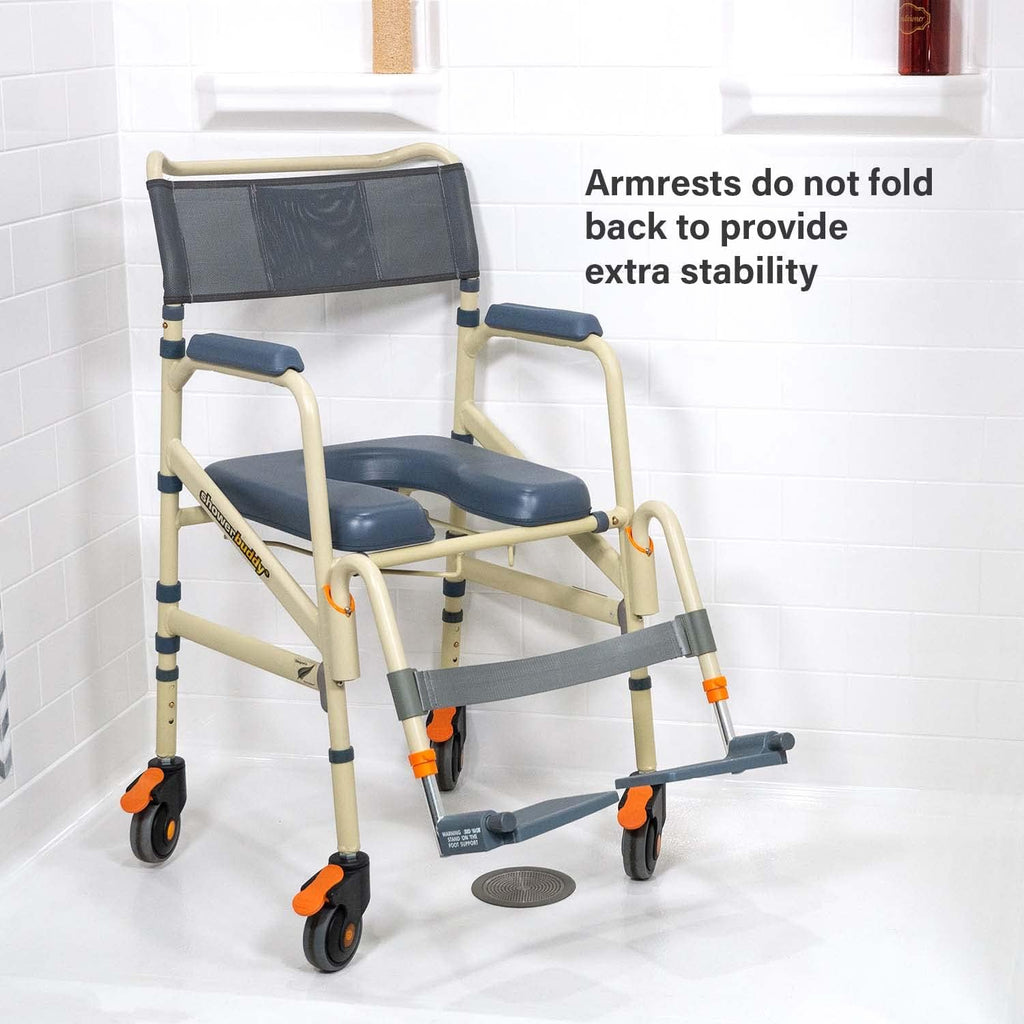 Lightweight Aluminum Folding Rolling Shower Chair with Wheels N195235
