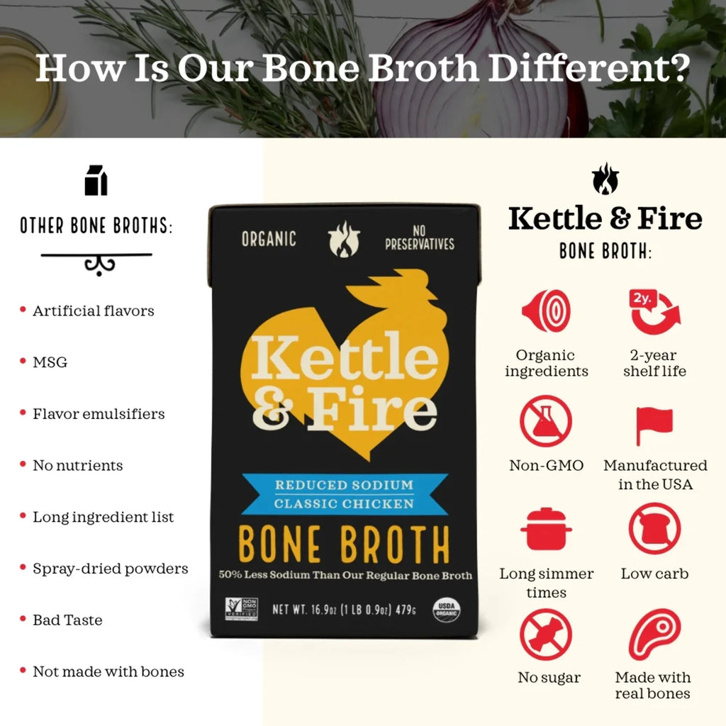 6 Pack Reduced Sodium Chicken Bone Broth T898