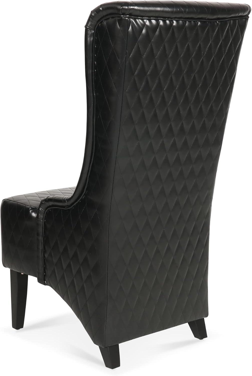 Black Faux Leather High-Back Accent Chair J557