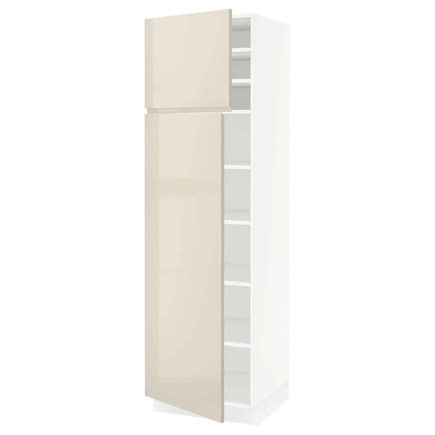 White High Cabinet with shelves and 2 Doors T652