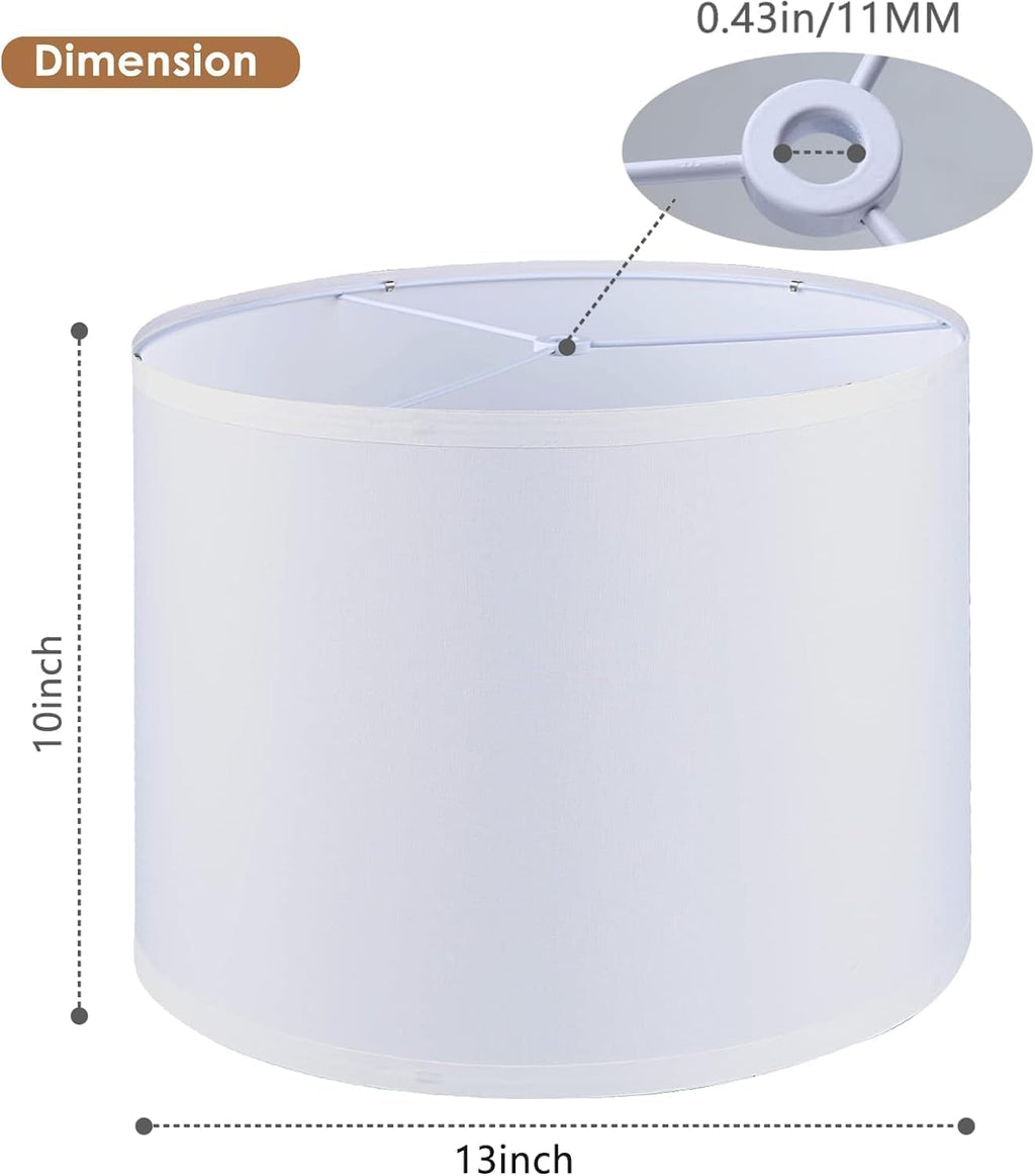 Large White Fabric Linen Lampshade Set of 2 B838