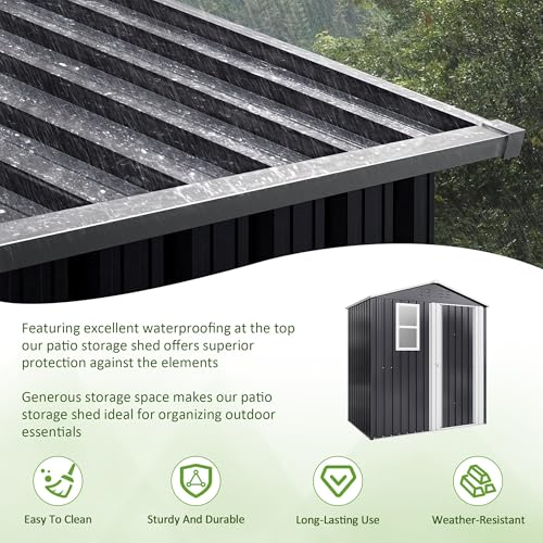 Grey Metal Outdoor Storage Shed E91410