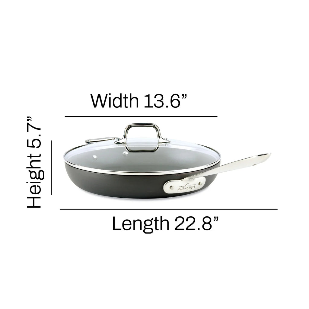 12-Inch Hard Anodized Nonstick Fry Pan with lid B150