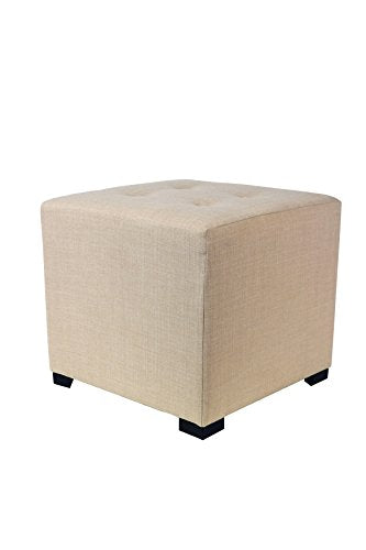 Grey Button Tufted Upholstered Ottoman T85235