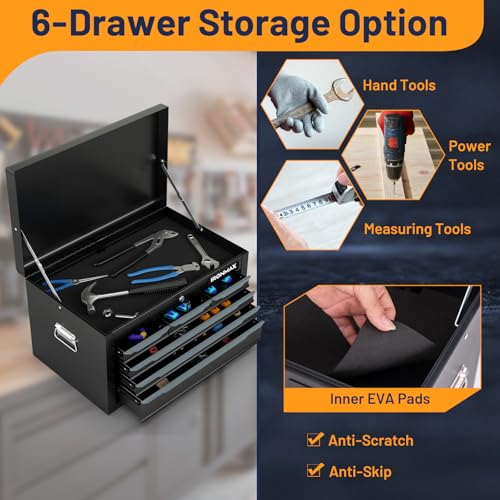 5-Drawer Rolling Steel Tool Chest with Lockable Wheels F756303