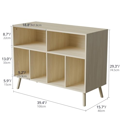 Oak Record Player Stand with Vinyl Record Storage P79947