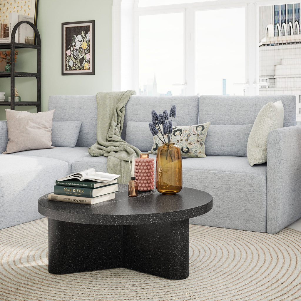 Gray Fabric Modular Sectional Sofa with Ottoman F16920