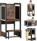 Toddler Kitchen Stool Helper Tower - 4 in 1 Learning Standing Tower, Steel-Wood Step Stool Adjustable Height R50440