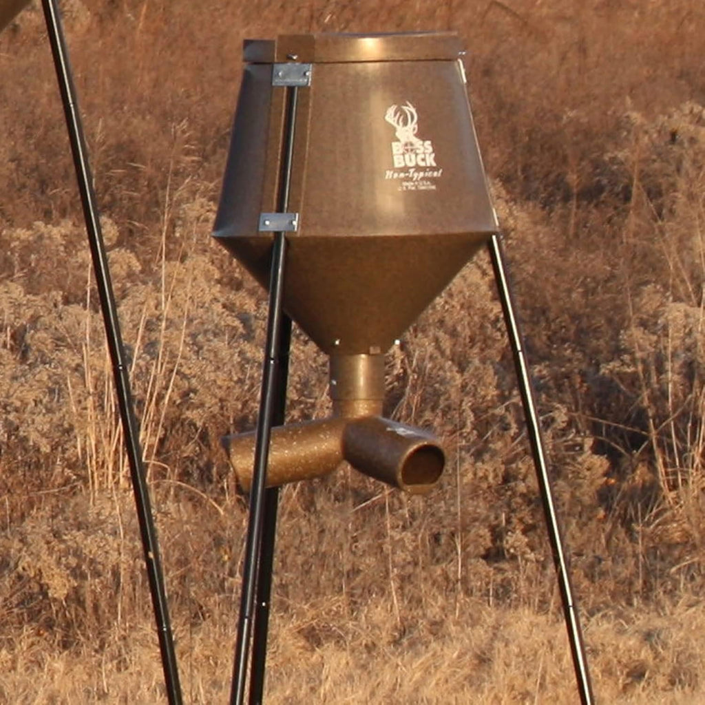 200 Pounds Heavy Duty 2 Step Deer Feeder Drum with Protein 3 Feed Tube M766